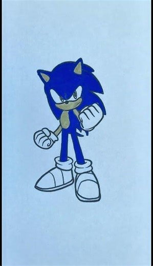 Coloring Sonic 💙 #coloring #art #drawing