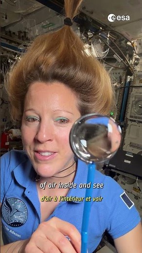 What happens when you put air inside a water bubble in space? 🫧