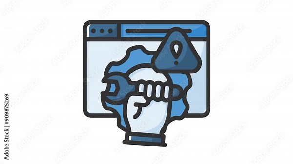 animated website maintenance icon. Perfect for seo, web, website, search, digital, online, computer, animation, animated, technology, internet, interface, browse, optimization, www, browser