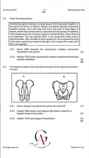 LIFE SCIENCES GRADE 12 PAPER 2 HUMAN EVOLUTION 2023 NW. GET ANSWERED