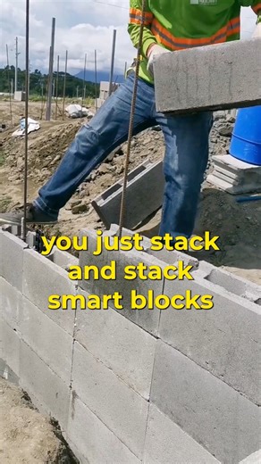 Just and stack Smart Blocks. Finish your project faster and retain quality. 0977-471-7641 / 0969-639-6542 /0908-175-0058 / 0921-454-5489 / #smartmasonry #hollowblocks #constructionph #architectureph #dreamhouse | SMART Masonry