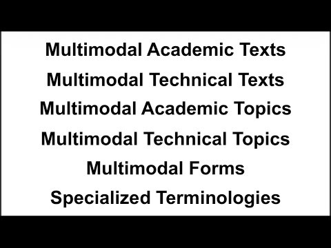 Multimodal Texts and Forms, Specialized Terminologies