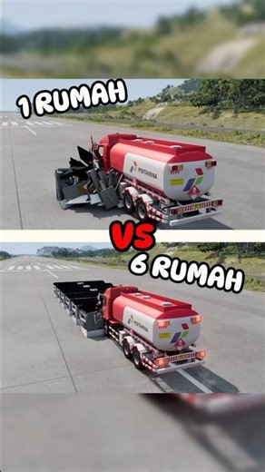 RUMAH VS TRUK PERTAMINA REM BLONG ☠️#beamgdrive #truk #bus