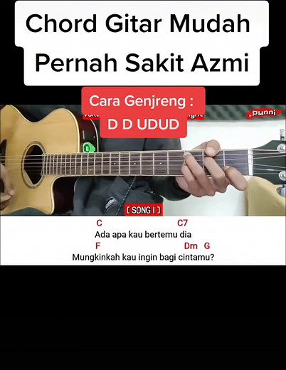 Belajar Chord Gitar Pernah Sakit Azmi
