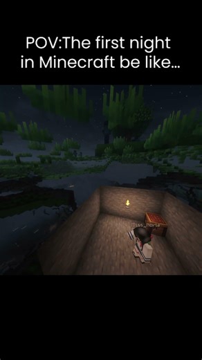 First night in minecraft be like…. #shorts #missnovia #fyp #minecraft #hike #reelitfeelit #like