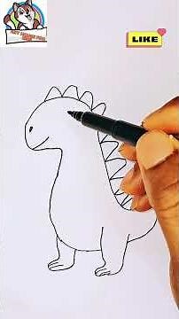 Learn how to draw a dinosaur the easy way - Step-by-Step Drawing for Kids #drawing