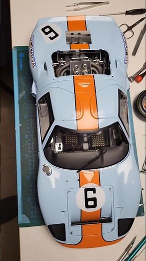 Wonderful Ford GT40 Gulf design 1/8 scale 😃 #modelcars #modelbuilding