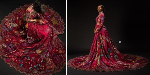 It took 14 years and 380 global embroiders to make one stunningly meaningful dress