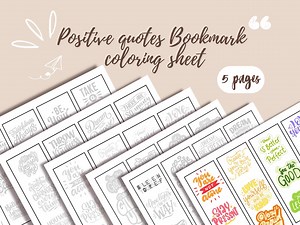 Printable Coloring Bookmarks | Motivational Quotes Bookmark | Kids and Adult Coloring Pages | Inspirational Cute Bookmark | Instant Download - Etsy