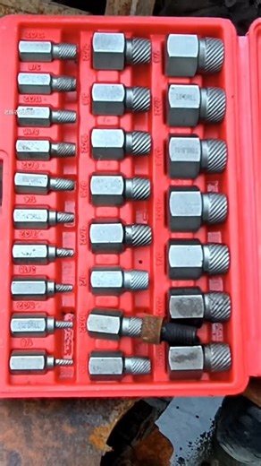 Multi-spline screw extractor set, used to remove broken or damaged screws and bolts #shortsfeed