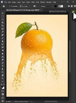 Photoshop Tips - How to Easily Create a Melting Orange Liquid Effect!