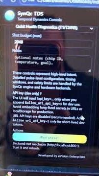 My SynQc Temporal Dynamics Series hybrid controller. Uses classical computing on quantum hardware.