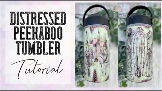 Create a peekaboo tumbler with this unique distressed design