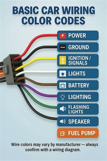 Car Wiring Color Codes in 1 Minute ⚡ | Basic Car Electrical Wiring Explained #shorts #electrical #dj