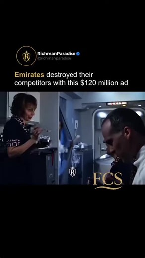 The expectation when rich people go on planes😅 Emirates Airlines is absolutely gorgeous for anyone flying first class. The seats turn into full beds, there are actual showers, elite food, and lounges that feel like luxury hotels It's like staying at a high-end resort in the sky. They completely nailed this ad by showing the rich why they're the best option. No fake promises — just the real deal, showing exactly what they offer😃 Would you board Emirates Airlines? #luxury #marketing #entrepreneu