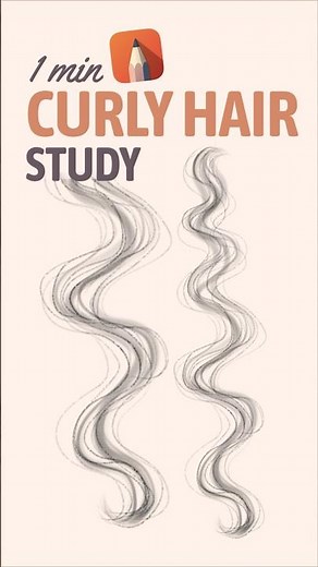 Quick Curly Hair Study in Autodesk Sketchbook #art #digitalillustration #autodesksketchbook