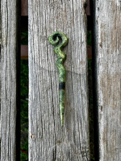 Hand Carved Stabilized Wood Hair Pin – Spiral Hair Stick - Etsy