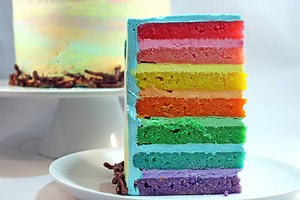 Rainbow Watercolor Cake ~ Gretchen's Bakery Click here for the recipe http://www.gretchensbakery.com/rainbow-watercolor-cake/ Click here for the full video tutorial https://youtu.be/fjnj8ciSL3E | Gretchen's Vegan Bakery