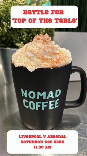 TOMORROW! There's no better way to watch the battle for the top of the Premiere League table than while drinking a 'Top of the Table' boozy coffee from Nomad Coffee Bar. Mocha, oat milk, Bailey's and Rumple Minze make this the perfect beverage for the occasion. We've got drink specials and FREE BACON for the big match all morning long. It's going to be a part at the Nomad Snow Globe. See you there! ⚽️☕️ #coffeeshop #coffee #mkecoffee #bradyst #EPL #topofthetable #mkehome #mkexplore #mkefoodies |