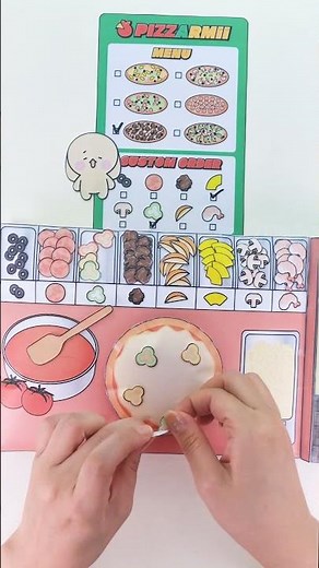 DIY 피자가게 스퀴시북🍕 | 좋피위피 | 가게놀이 상황극 | 무료도안