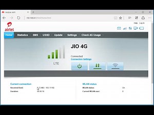 Huawei E3372 Webpage Hi-Link Preview jio 4g connected