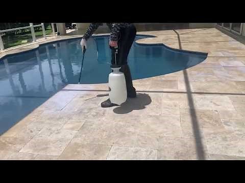 Travertine & Marble Pool Deck Sealing