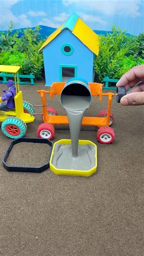 😱 Real Working Mini Tractor Making Cement Pillar | Amazing DIY Construction Machine 🚜 #shorts