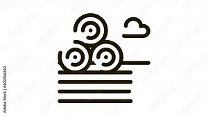 haystacks on ground Icon Animation. black haystacks on ground animated icon on white background