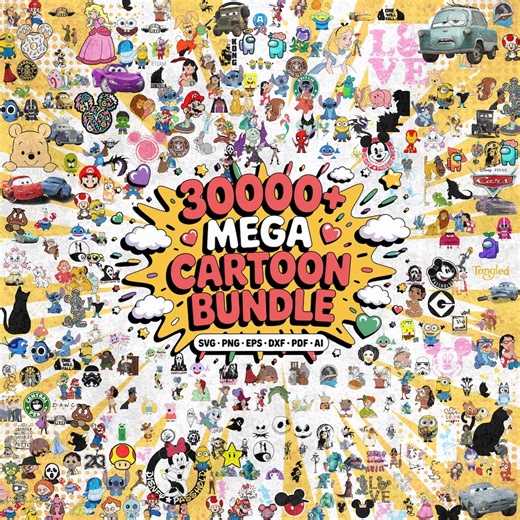 30000  Cartoon Mega Bundle, Cartoon Characters, Cartoon Clipart, Cartoon Png, Cartoon Svg, Holiday Svg, Christmas Svg, Halloween Svg Bundle - Etsy