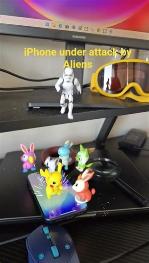 Tiny Toys Steal My Phone 😳📱 (10 sec chaos!) Grok AI