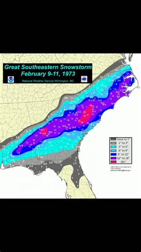 the great southern snow storm of 1973 #weather #weatherhistory #snow #blizzard #severeweather #1973