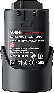 YUNCHI 【Upgrade】 2.0Ah Replace Battery for Bosch 12V Replacement Battery Compatible with Bosch 10.8V-12V Power Tool and Chargers Lithium-Ion Batteries Max, 2000mAh