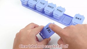 Extra Large Weekly Pill Organizer 7 Day - Portable Daily Pill Box with 7 Detachable Compartments, Vitamin Holder and Medicine Organizer for Supplements, Home and Travel, Purple