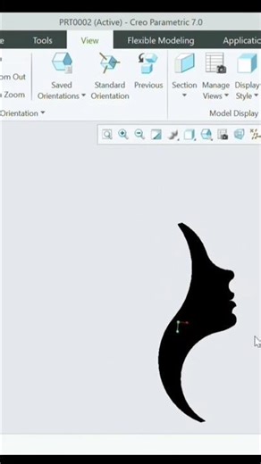 girl face sketching and extrude in creo