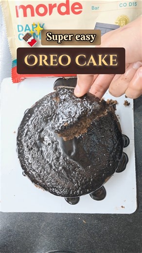 super easy oreo cake🍫#oreocake #oreocakerecipe #oreocakewithoutoven #oreomugcake #chocolatecake