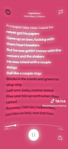 Highschool- by Nicki Minaj 🦄#fyp #speedsongs #noticeme