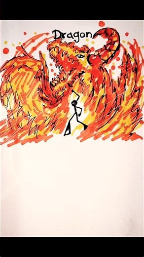 How to draw stickman with (dragon & pheonix) #drawing #stickman #tutorial #fyp #howtodraw #art