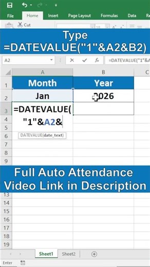 First & Last Date Auto in Excel 😱 | Month + Year Trick