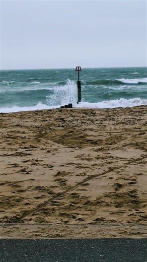 Beach Hut view on a stormy day 🌊