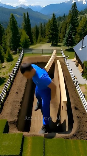 Hidden Underground Room Built Beneath a Mountain Lawn #shorts #ytshorts