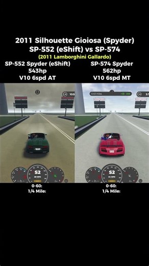 SP-552 (eShift) vs SP-574 (Manual) Lamborghini Gallardo Spyder || Roblox Greenville Drag Race