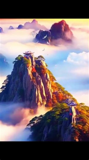 太漂亮啦，洞里看山，飞鸟在云间，一看心情好多了。#视觉震撼自然奇观 ，#山崇云集， #云绕绕山间#