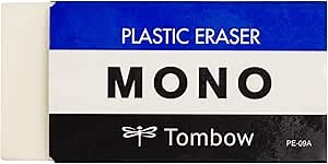 TOMBOW 57332 Mono Eraser, White, Jumbo, 1 Pack. Cleanly Removes Marks Without Damaging Paper