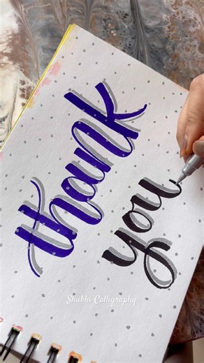 " Thankyou "How to write thankyou with brushpen in calligraphy #lettering #calligraphy #shorts