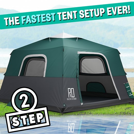 Easy Set-Up & Take Down With 2 Steps Cabin! 🏕️🔥 Set up your cabin in just two steps! Escape to the outdoors whenever you want! No more long and stressful cabin tent setups! Have more time to relax and clear your mind ⛰️🏖️ ✅ Sets up in 2 steps ✅ High-quality material & durable structure ✅ Waterproof rating at 3000mm ✅ Comfortable & spacious for your family ✅ Mesh windows on all sides, ground & roof vents for optimum airflow from top to bottom 🔥 Free U.S. domestic shipping 🔥 Stock is running