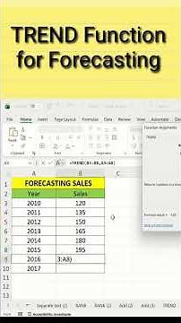 TREND Function in Excel for Forecasting #excel #trendfunction #trend #teachingjunction #forcast