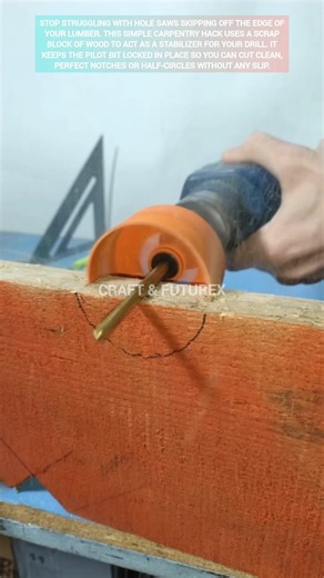 ​How to use a hole saw on the edge of wood. #ytshorts