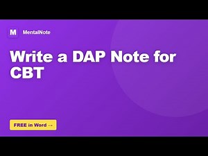 How to Write a DAP Note for CBT