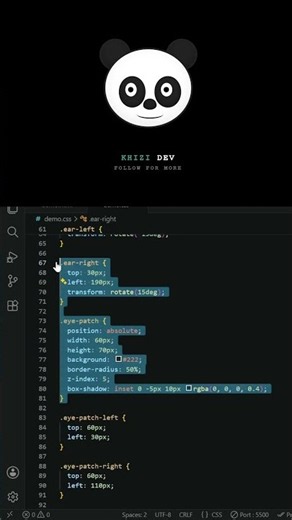 This Panda Animation is Pure CSS Magic #tutorial #coding #webdevelopment