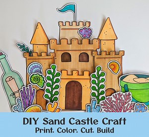DIY Build a Sand Castle| Summer Beach Camp Craft | Printable Ocean Activity for Kids | Fine Motor Skill Practice | Nature Art Activity - Etsy